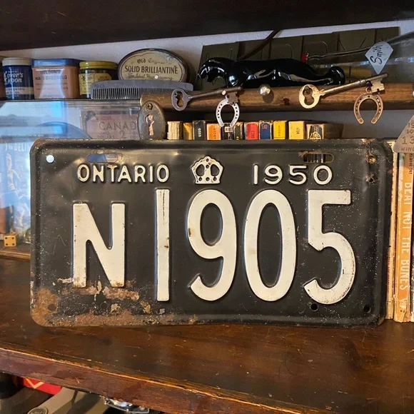 Vintage Ontario 1950 License Plate - Picture 1 of 2